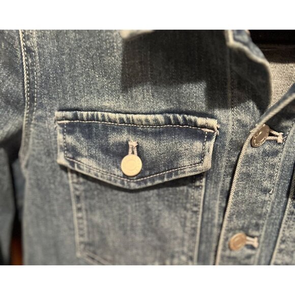 Women's Blue Denim Jacket With Red Rope Embroidery By J.Crew Mercantile - Size S - Picture 3 of 7